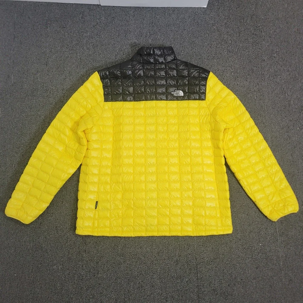 The North Face XXL ThermoBall Puffer Jacket Mens Yellow Black Colorblock Zip